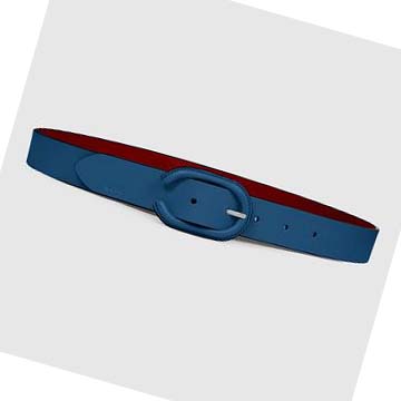 Men's Ecco Formal Covered Belts Blue | SG 803HAP